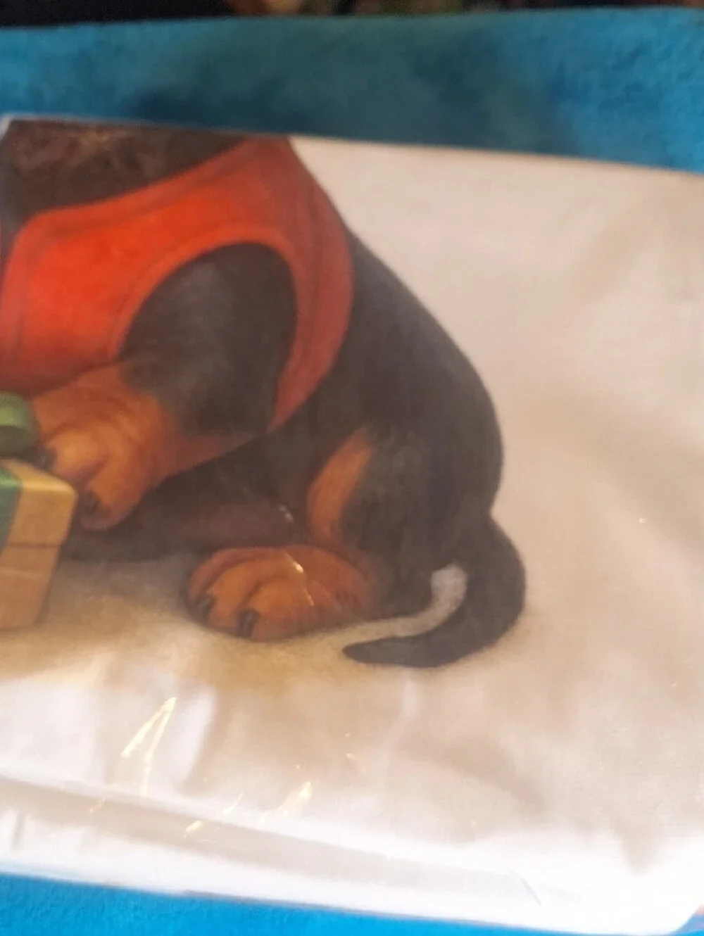 Qiong Meng Merry Woofmas Dachshund Christmas Pillow Covers - Set of 4, White